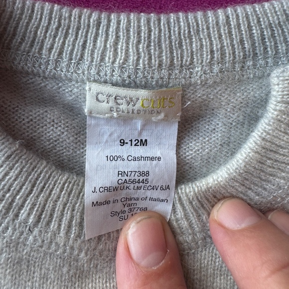 Crewcuts (J Crew) 100% Cashmere Sweater - 9-12 months - Picture 2 of 3